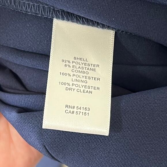 Eliza J Navy Ruffled Chiffon Draped Sleeveless Evening Wide Leg Jumpsuit Size 6 - Picture 11 of 12